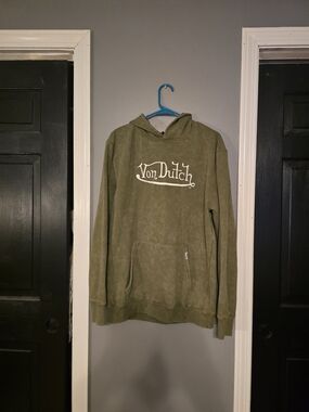 Von Dutch Olive Green Logo Hoodie